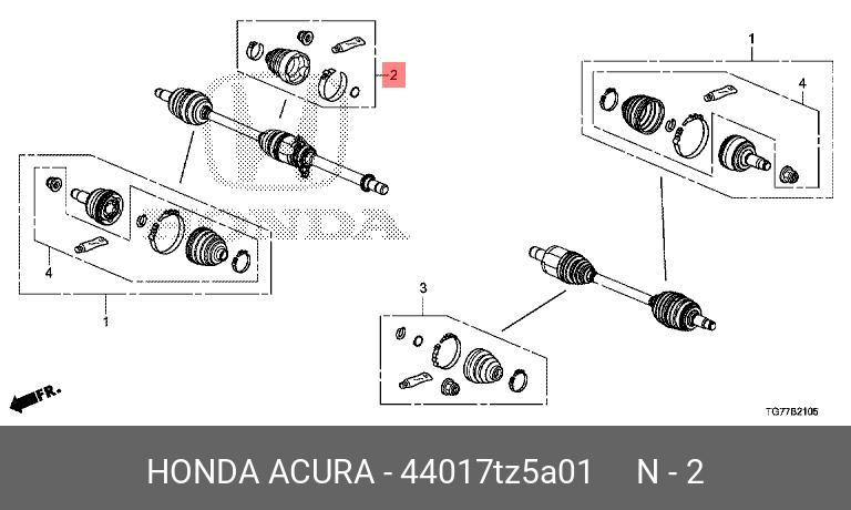 Пыльник шрус внутр - Honda 44017-TZ5-A01