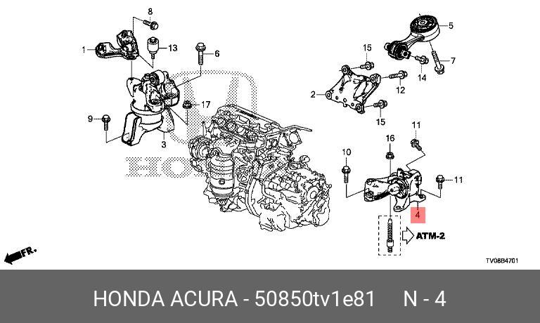 Подушка ДВС - Honda 50850-TV1-E81