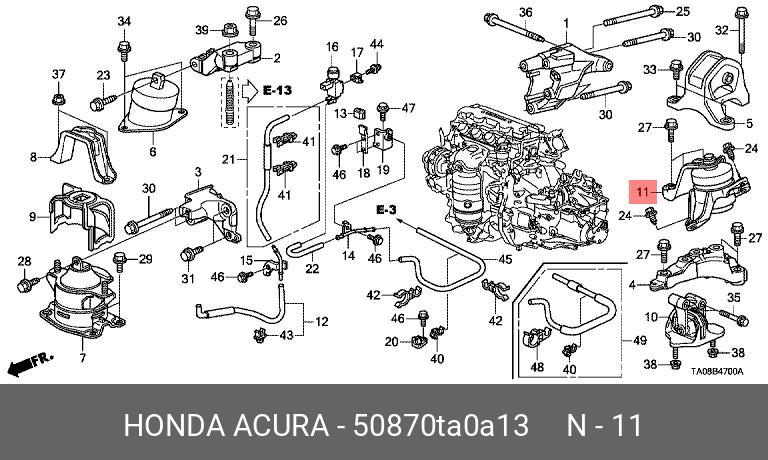Деталь | лев | - Honda 50870-TA0-A13