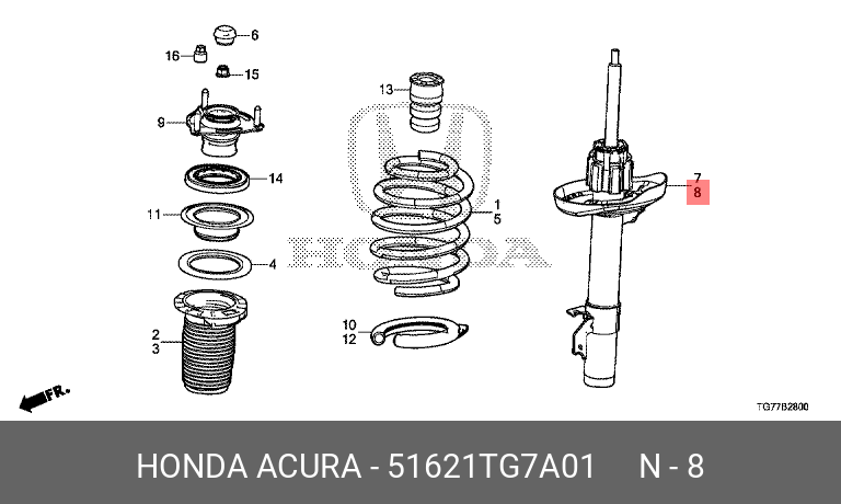 Амортизатор - Honda 51621-TG7-A01