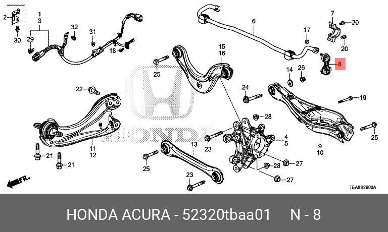 Деталь | зад прав/лев | - Honda 52320-TBA-A01