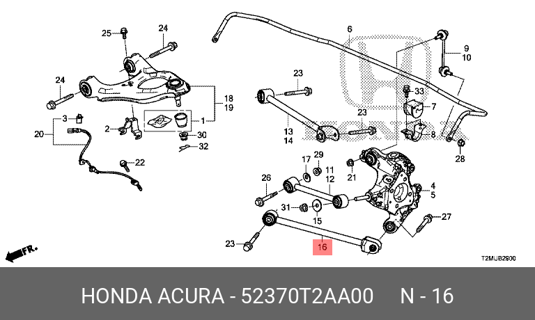 Деталь - Honda 52370-T2A-A00