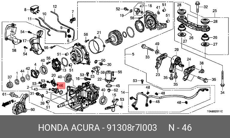 Уплотнение, датчик давления масла - Honda 91308-R7L-003