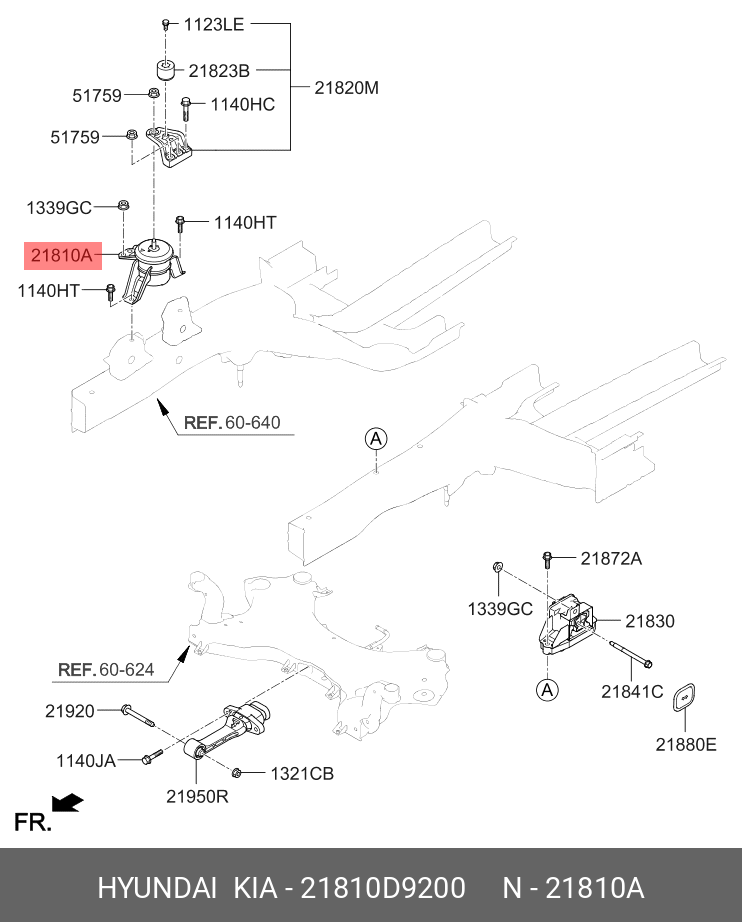 Опорный узел двигателя - Hyundai/Kia 21810D9200