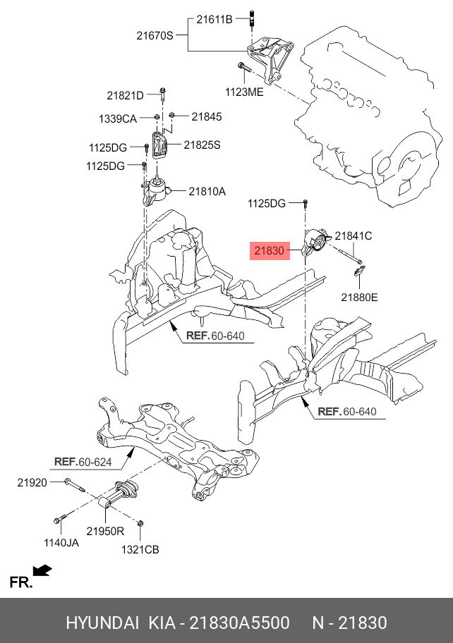 Опорный узел двигателя - Hyundai/Kia 21830A5500