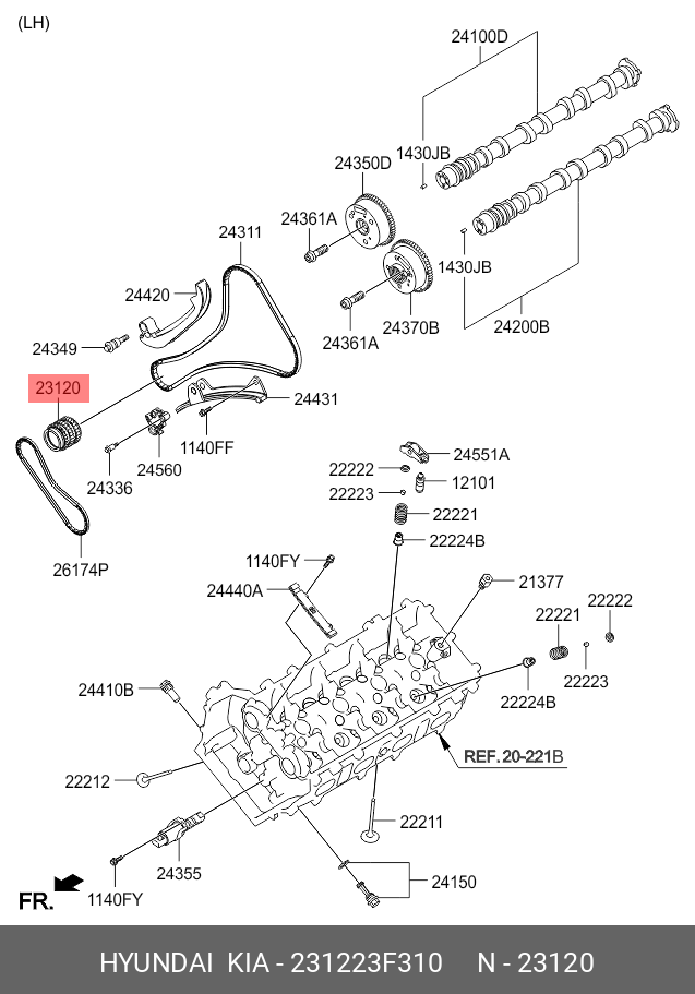 Шкиф ремня грм - Hyundai/Kia 231223F310