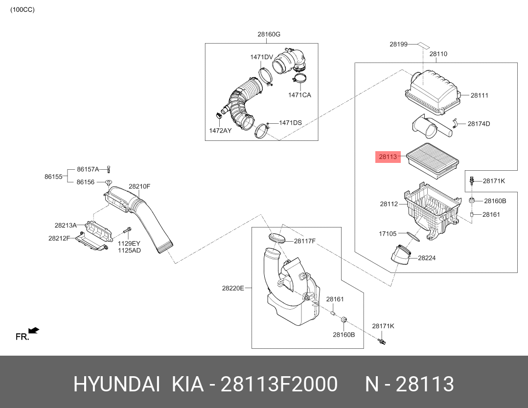 Фильтр воздушный - Hyundai/Kia 28113-F2000