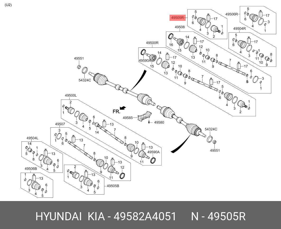 Шрус | перед | - Hyundai/Kia 49582A4051