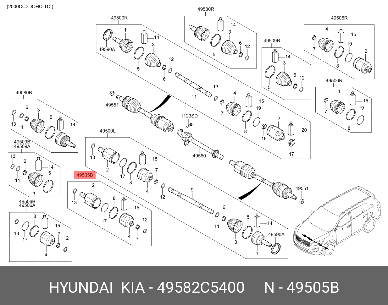 Шрус - Hyundai/Kia 49582C5400