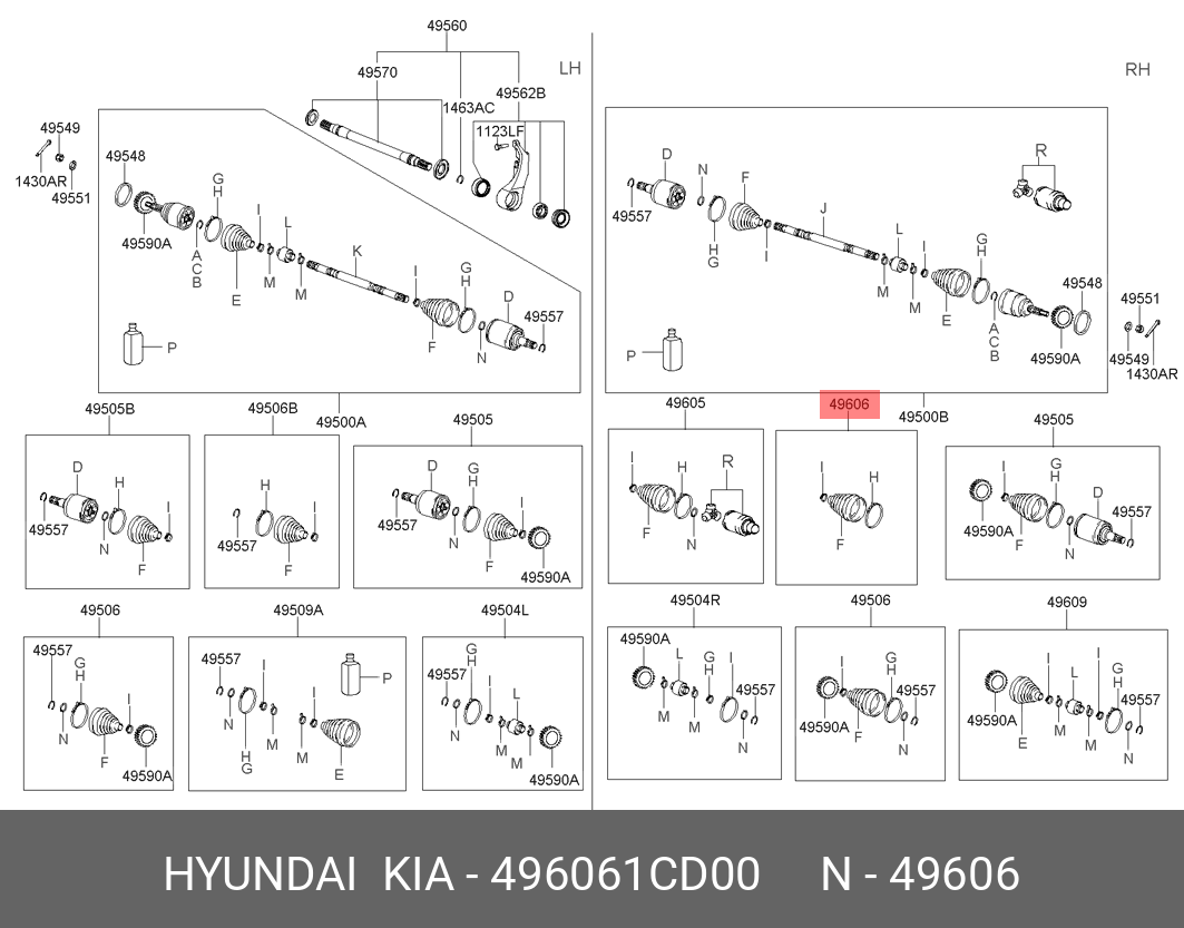 Пыльник ШРУСа - Hyundai/Kia 496061CD00