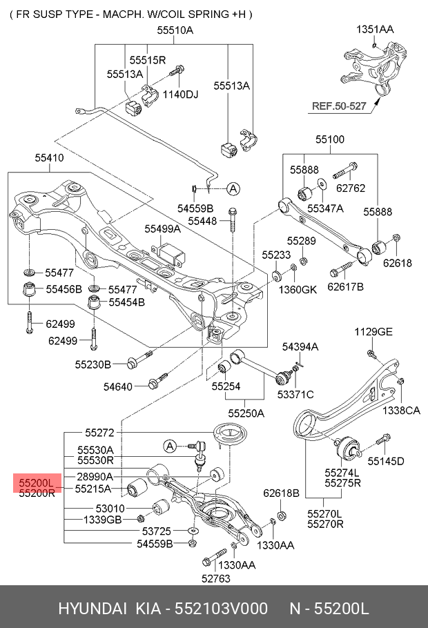Рычаг подвески - Hyundai/Kia 552103V000