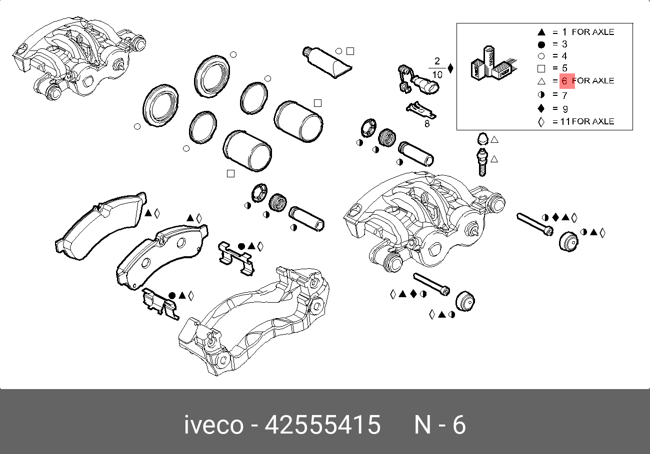 Ремкомплект суппорта daily (штуцер) - Iveco 42555415