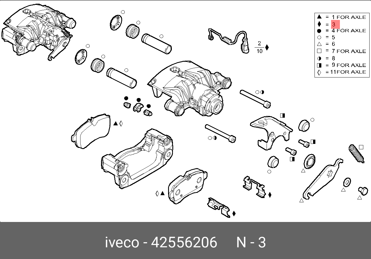 Пластины противоскрипные тормозных колодок - Iveco 42556206