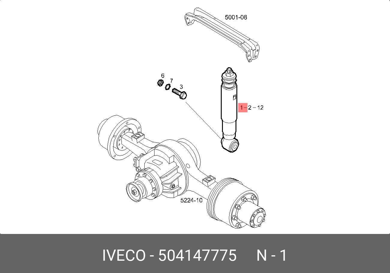 Амортизатор подвески задний eurocargo - Iveco 504147775