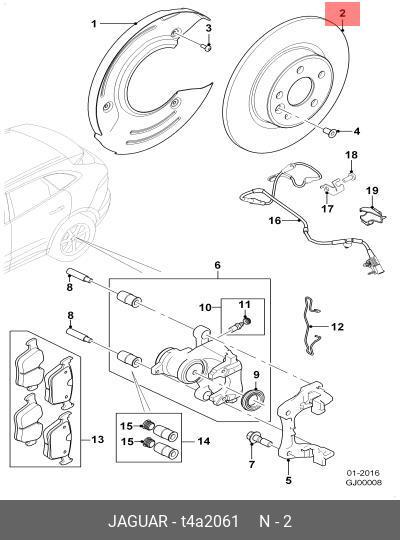 Disc-brake axle set | зад | - Jaguar T4A2061