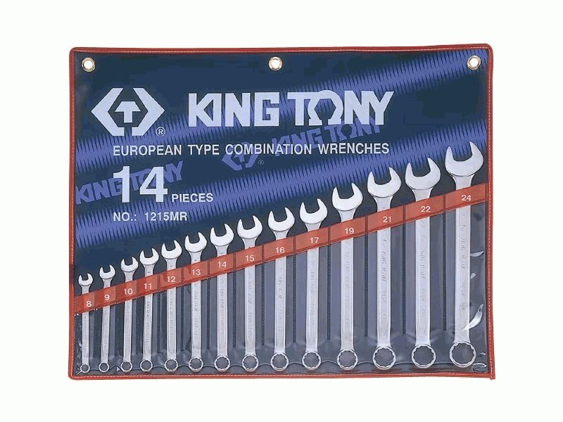 Набор комбинированных ключей, 8-24 мм, 14 предметов - King Tony 1215MR01