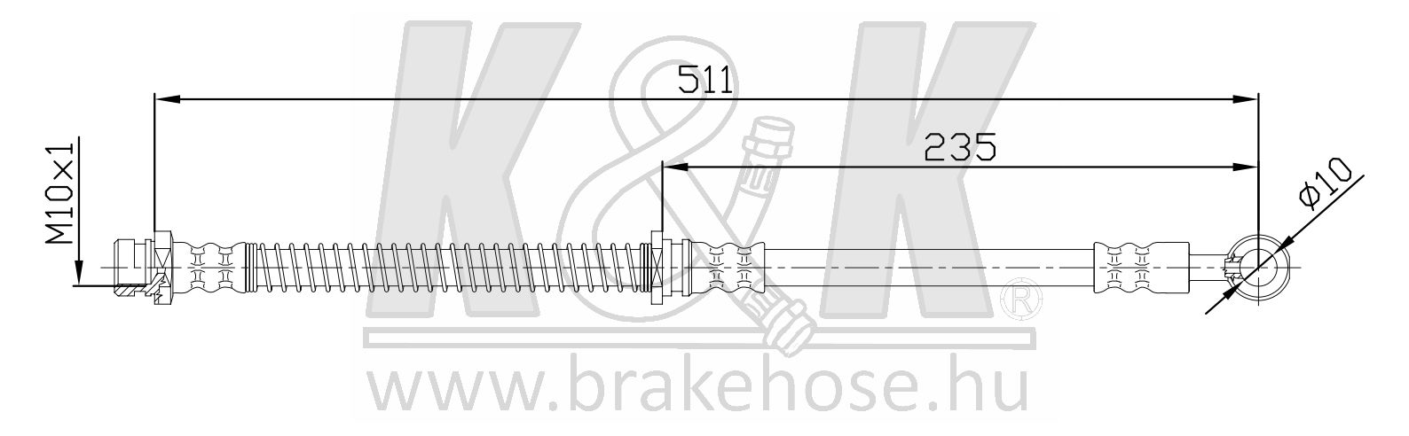 Шланг тормозной передн mitsubishi space wagon (n9 - K&K FT0540