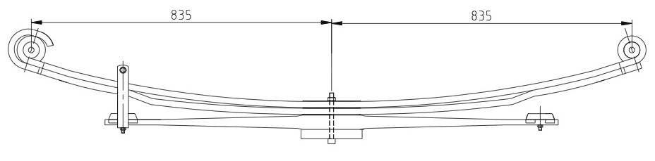 Рессора 2-x лист. задн. в сборе с с/б 35c11 99-200 - LEX RS-6778