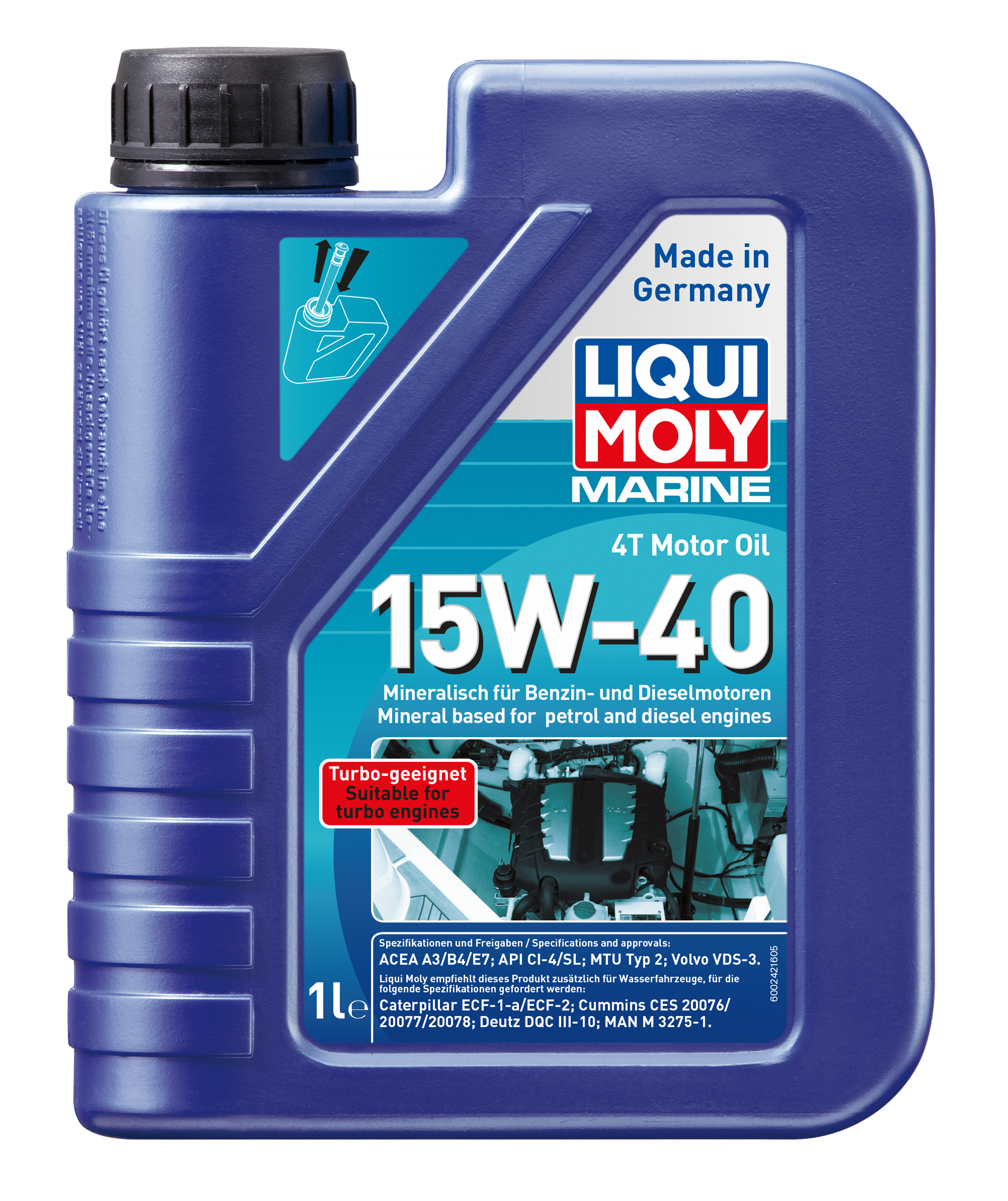 15w-40 Marine 4T Motor Oil, 1л (мин.мотор.масло) - Liqui Moly 25015