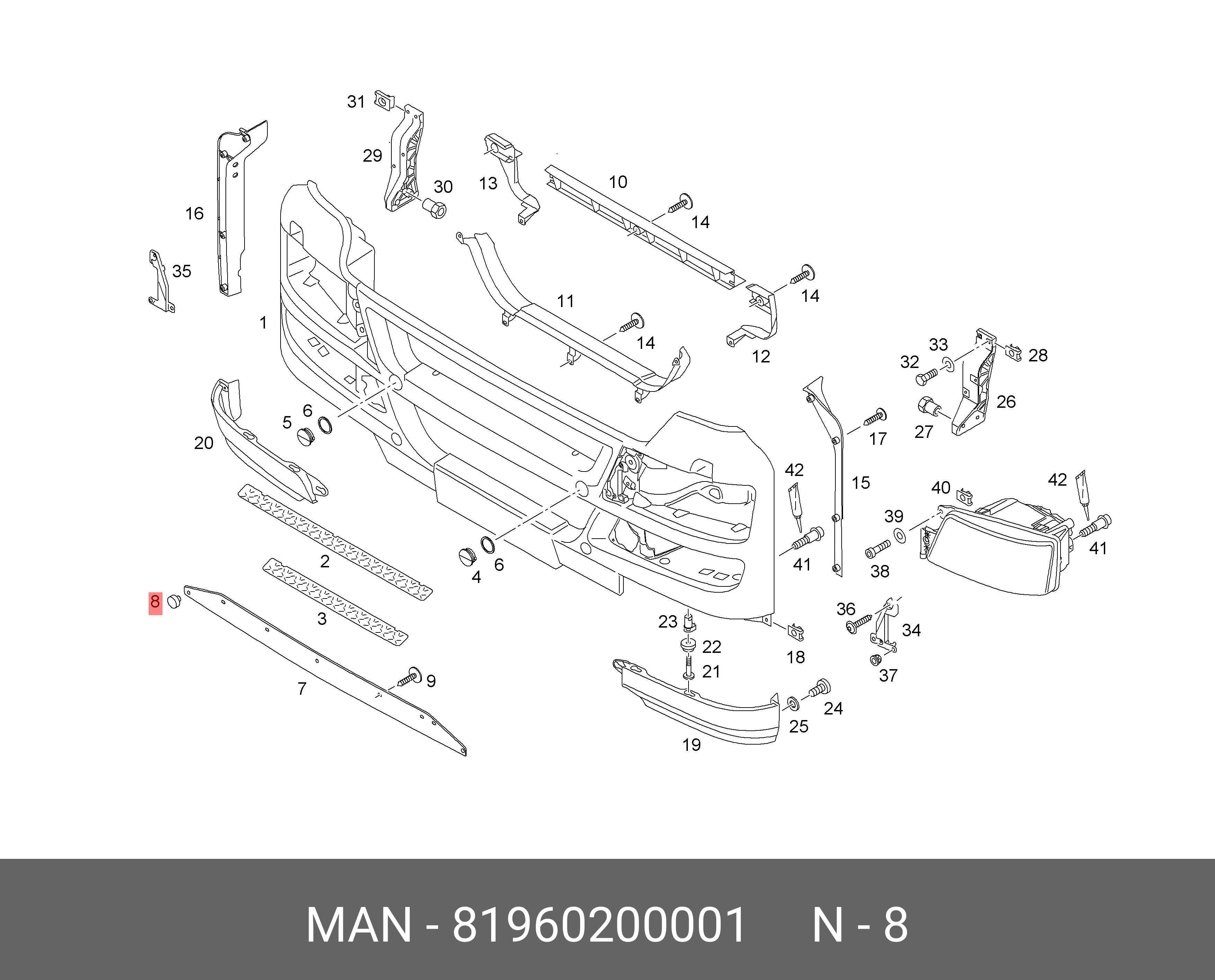 Резиновый буфер 20x10-10-2,5-m3080-50-sw - MAN 81960200001