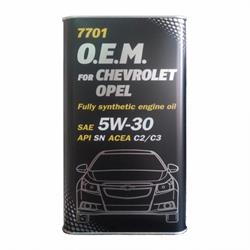 7701 OEM FOR chevrolet opel 5w-30 sn/sm/cf 1Л MET Моторное масло синт. - Mannol 4058