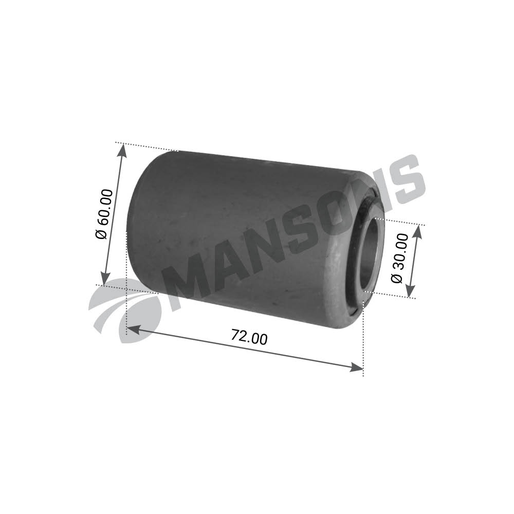 Сайлентблок полурессоры (ns) 30х60х72 bpw - Mansons 300323
