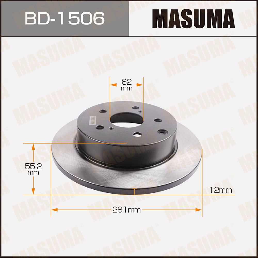 Диск тормозной masuma rear rav4/ asa33l уп.2 | зад | - Masuma BD1506