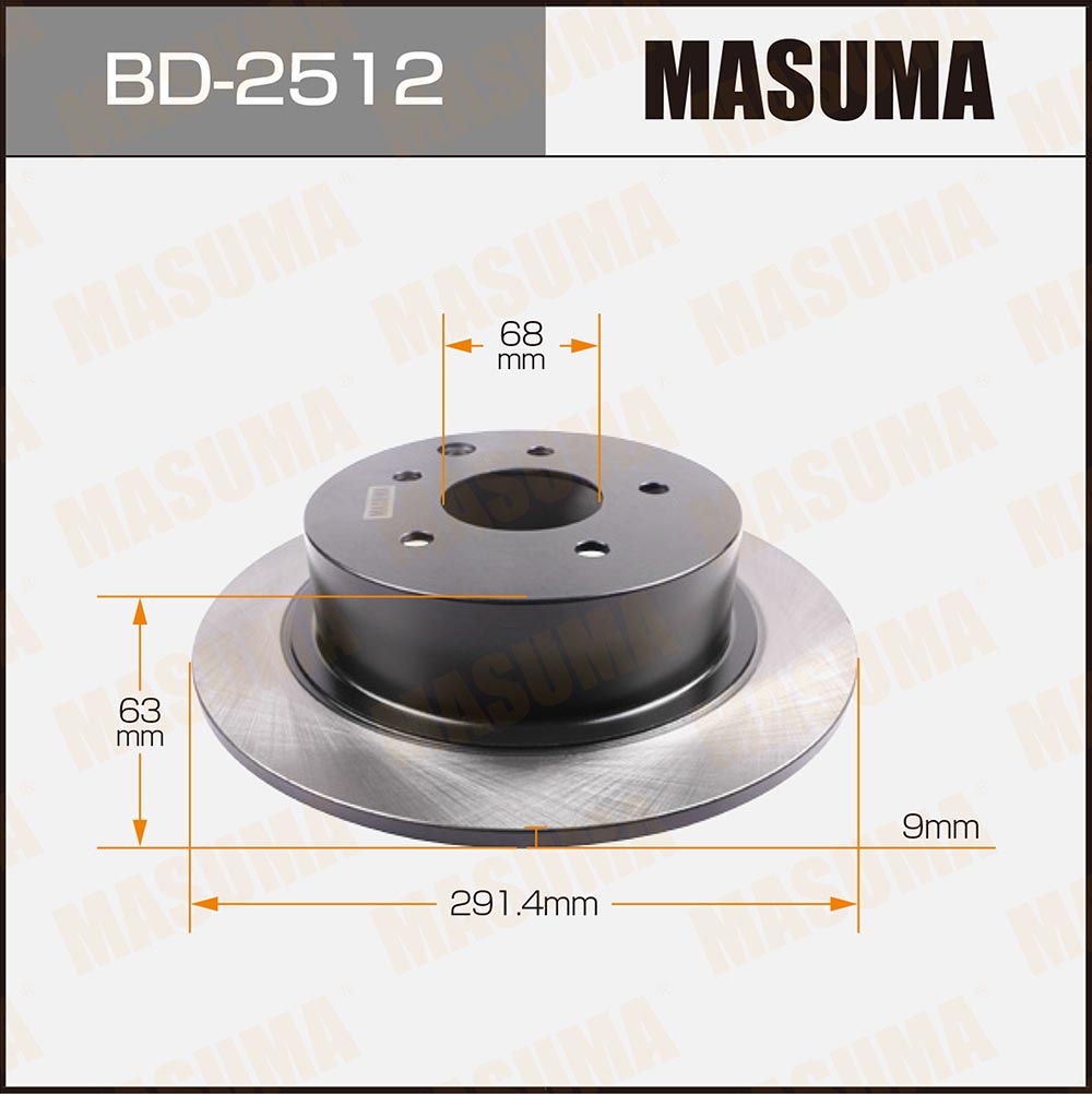 Диск тормозной masuma rear teana/ l33r уп.2 | зад | - Masuma BD2512