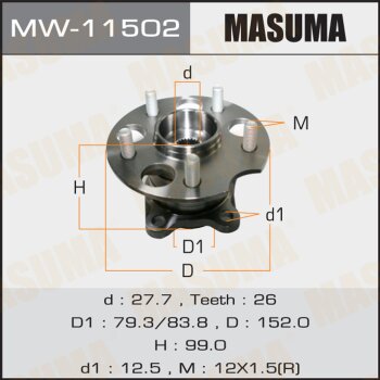 Ступичный узел masuma rear harrier acu35w, mcu35w | зад лев | - Masuma MW11502