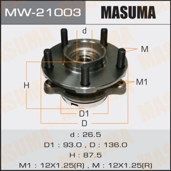 Ступичный узел masuma front infiniti fx35 s50 | перед лев | - Masuma MW21003
