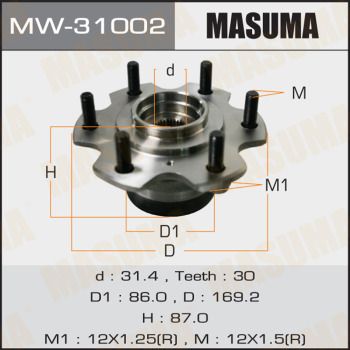 Ступичный узел masuma front pajero/ v65w, v75w, v8 | перед лев | - Masuma MW31002