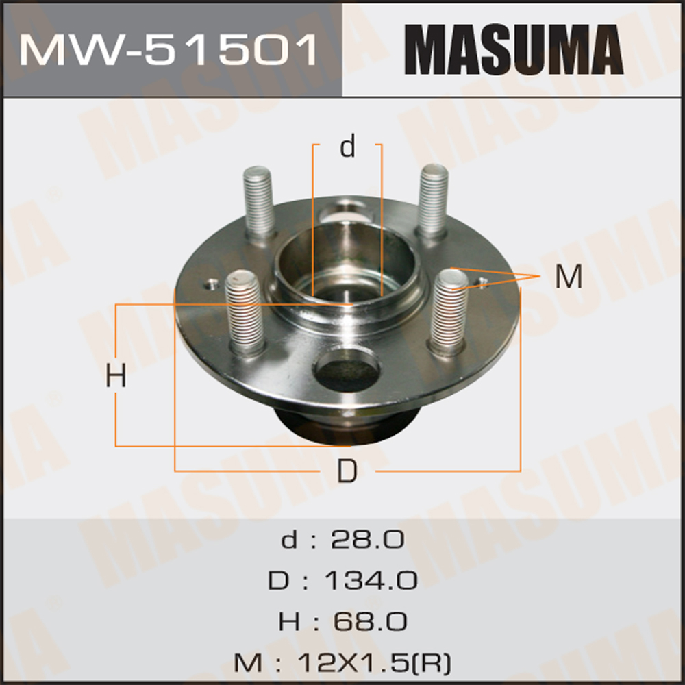 Ступичный узел masuma rear mobilio/ gb1, gb2 | зад лев | - Masuma MW51501