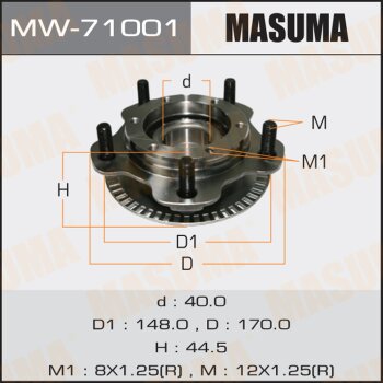 Ступичный узел masuma front escudo/ sq416 | перед лев | - Masuma MW71001