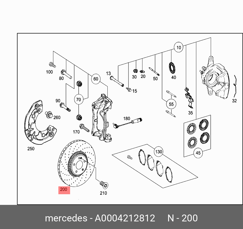 Диск тормозной - Mercedes A0004212812
