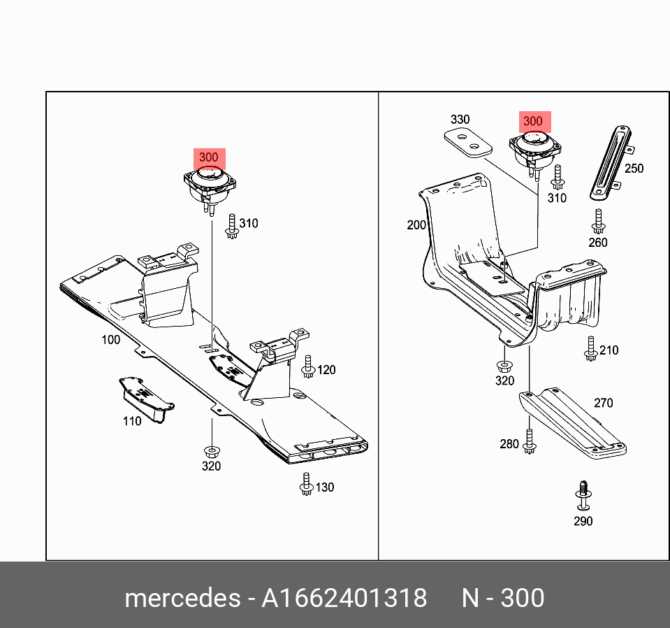 Опора акпп - Mercedes A1662401318