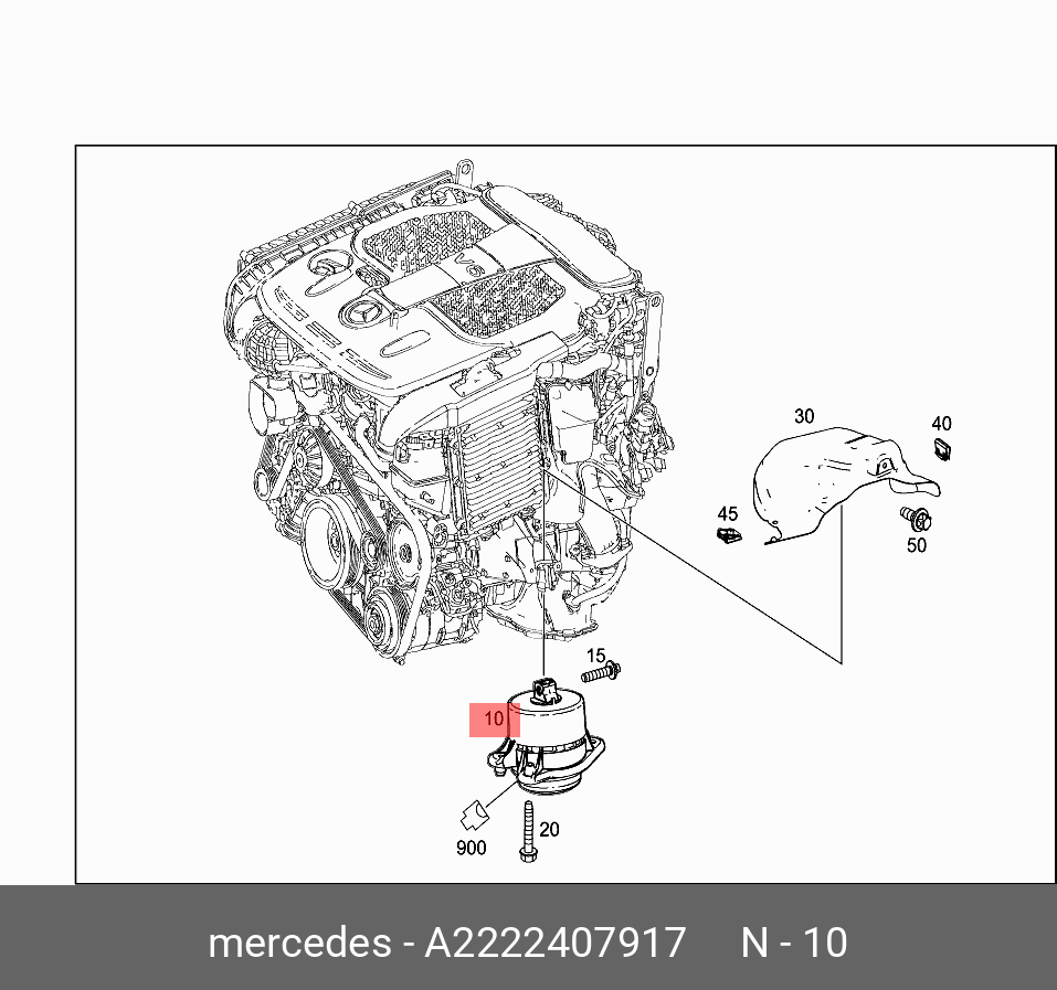 Опора двигателя - Mercedes A2222407917