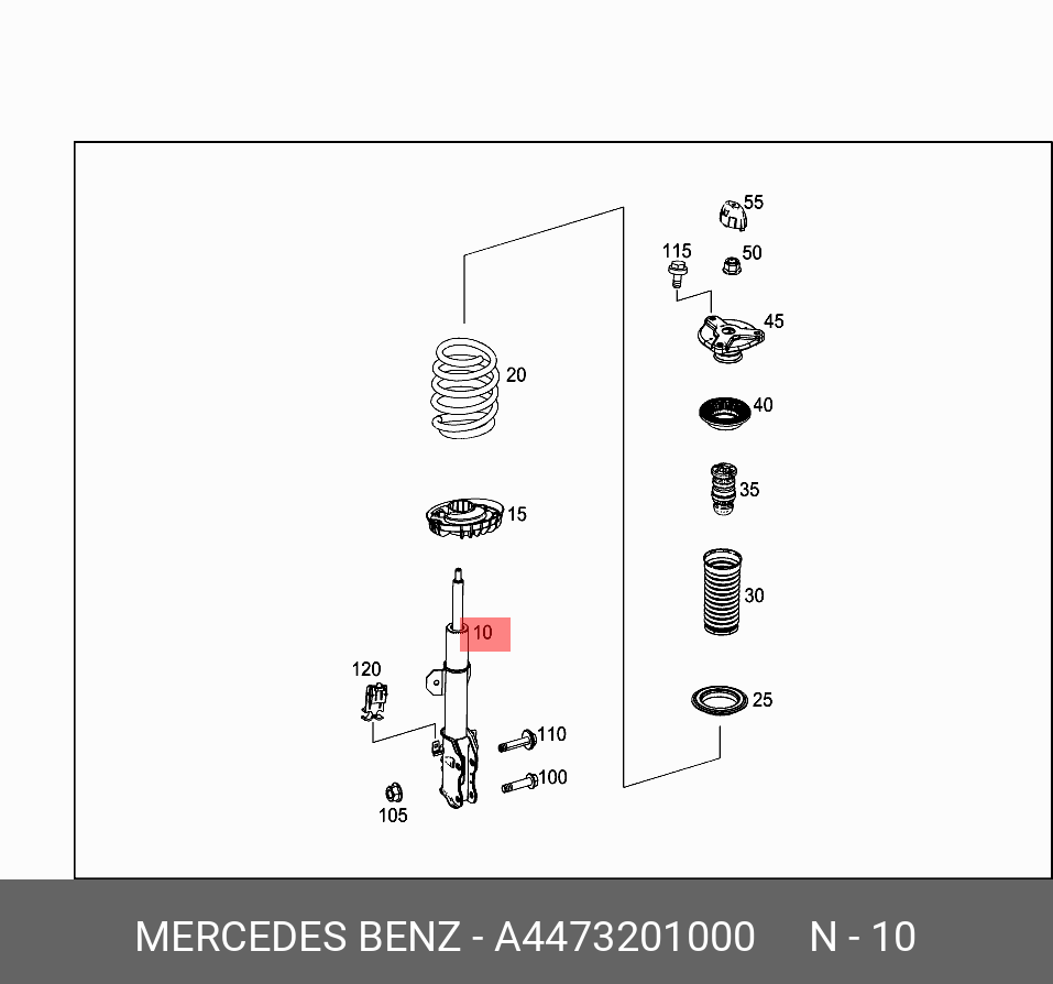 Стойка подвески - Mercedes A4473201000