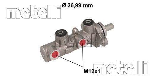 Главный тормозной цилиндр kia sorento i (jc) 2002- - Metelli 05-0799