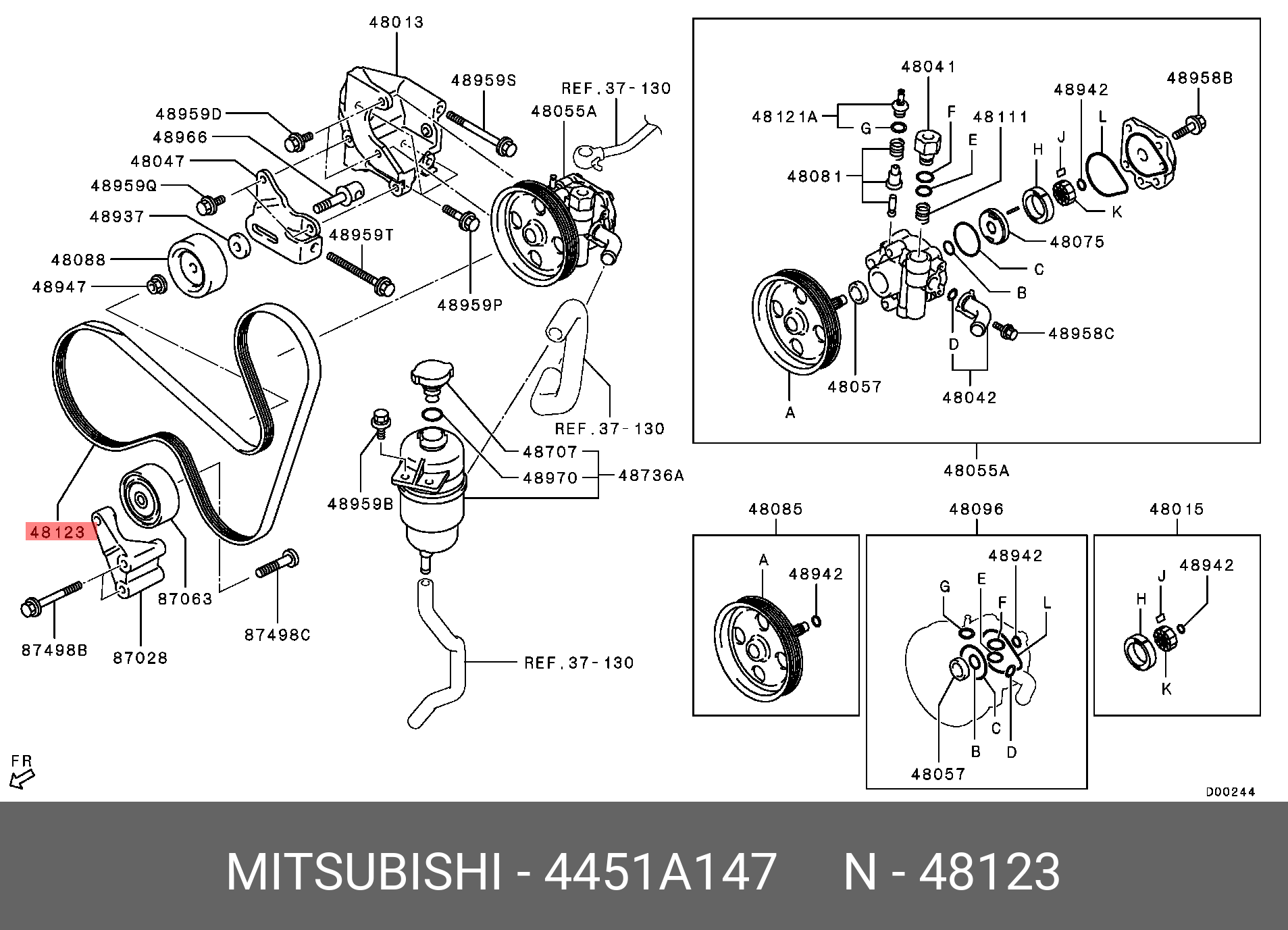 Ремень гур - Mitsubishi 4451A147