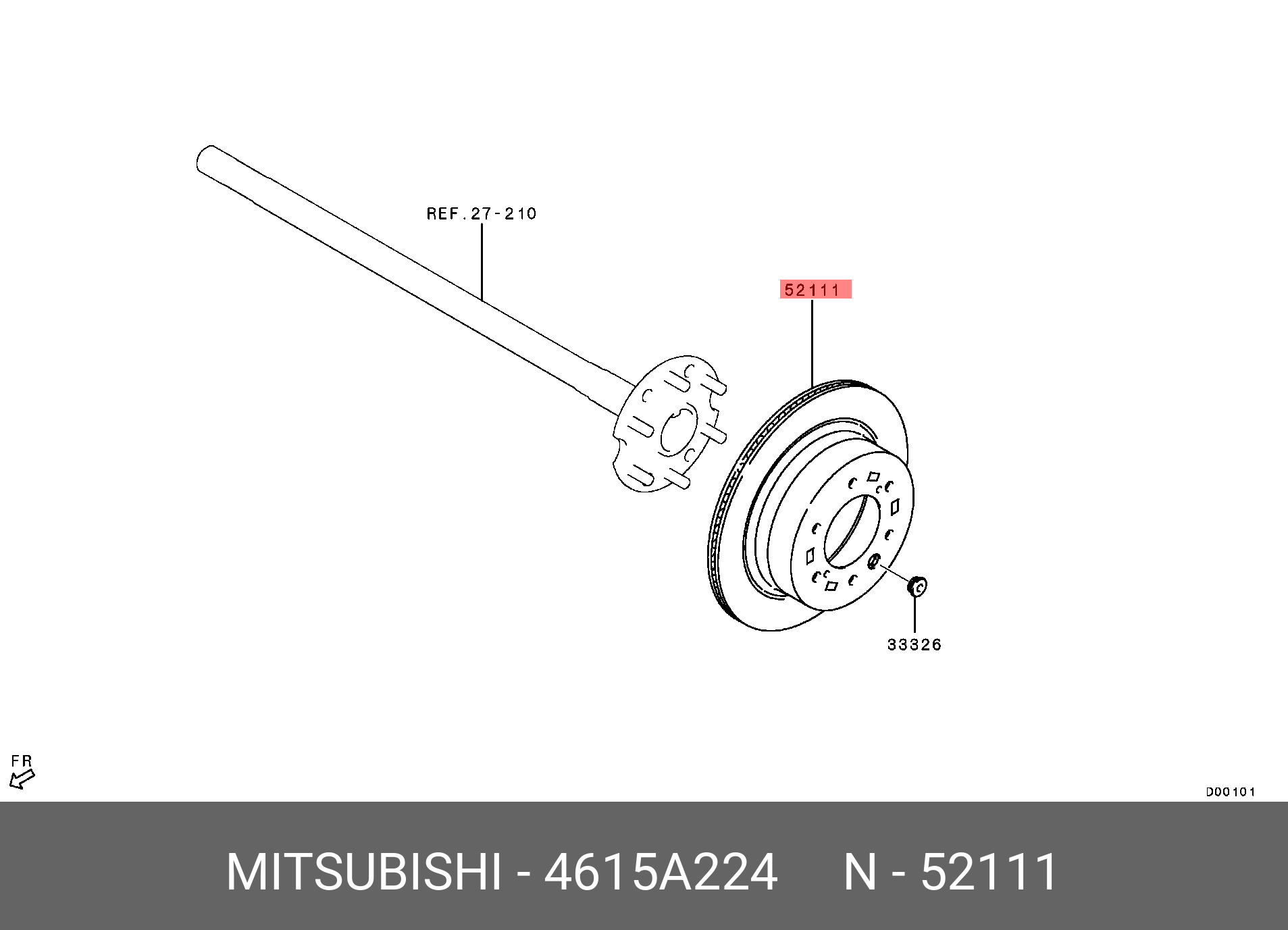 Диск тормозной задний | зад | - Mitsubishi 4615A224
