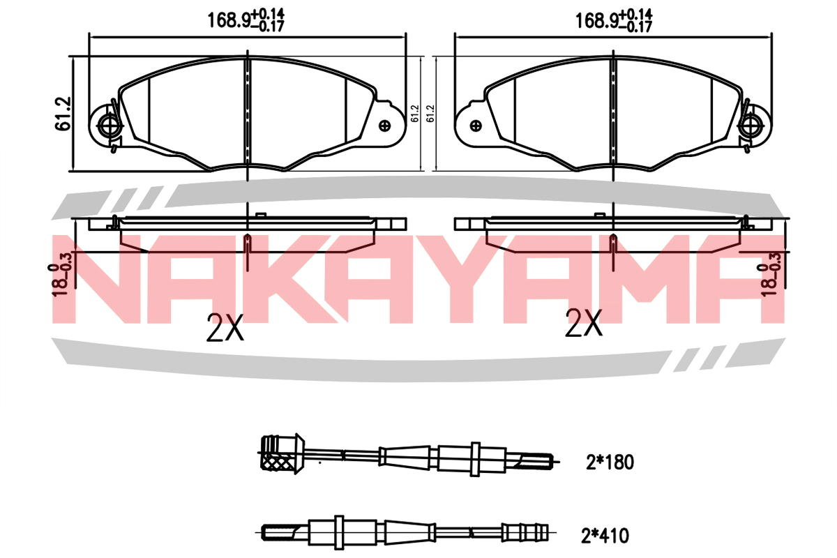 Колодки тормозные дисковые передние citroen xantia - Nakayama HP8148NY