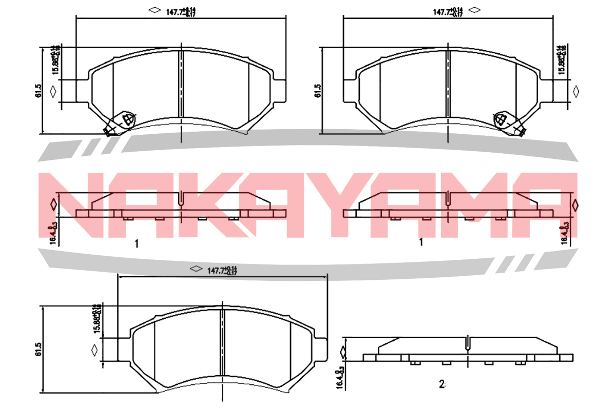 Колодки тормозные дисковые передние buick gl8 00-, - Nakayama HP8158NY