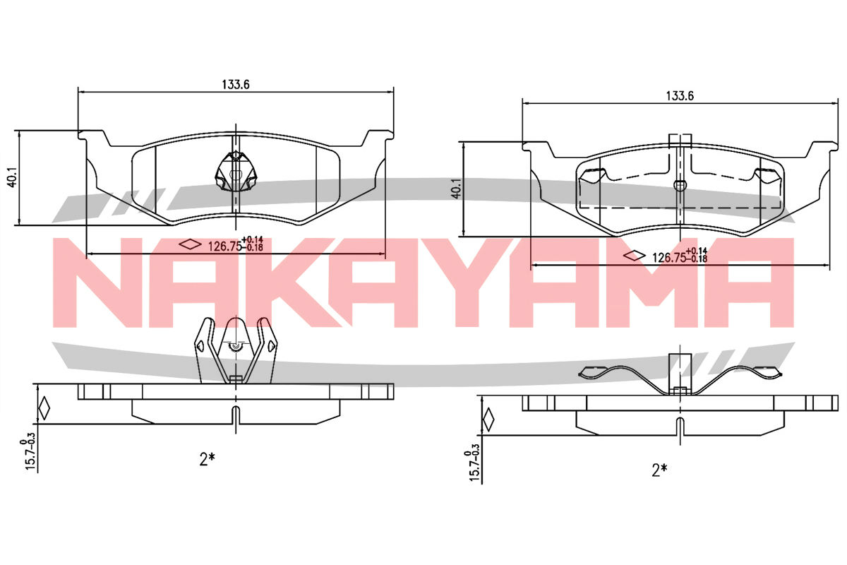 Колодки тормозные дисковые задние chrysler 300 m 9 - Nakayama HP8170NY
