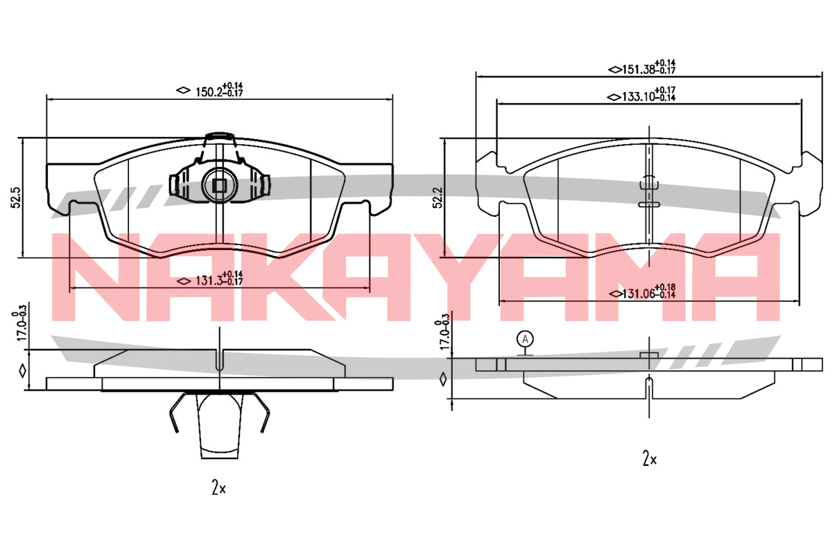Колодки тормозные дисковые передние fiat palio 96- - Nakayama HP8187NY