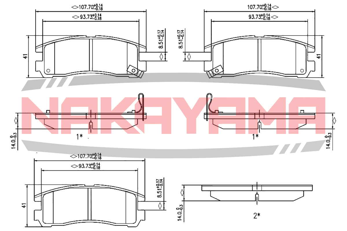 Колодки тормозные дисковые задние buick gl8 00-, o - Nakayama HP8191NY