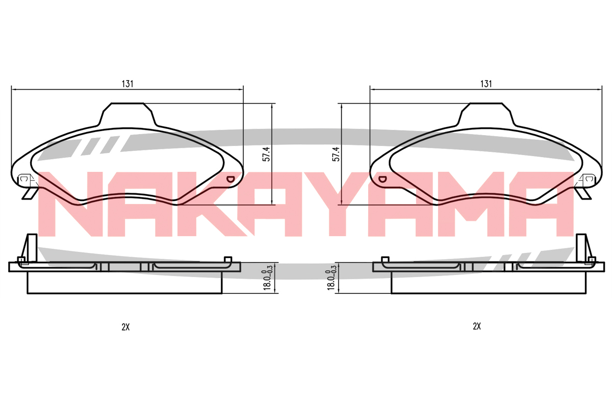 Колодки тормозные дисковые передние ford escort 95 - Nakayama HP8196NY