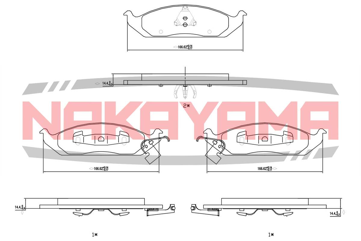 Колодки тормозные дисковые передние chrysler strat - Nakayama HP8217NY