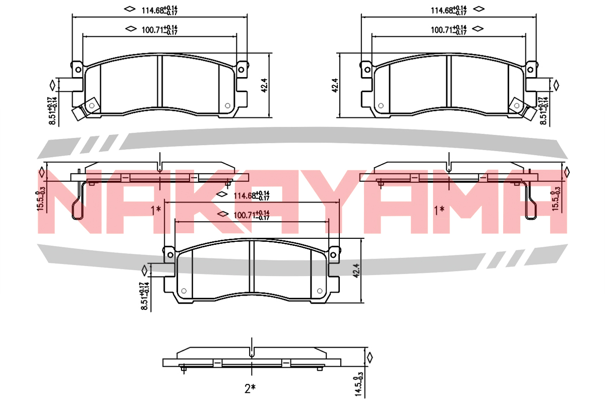 Колодки тормозные дисковые задние mazda mpv i 95-9 - Nakayama HP8296NY
