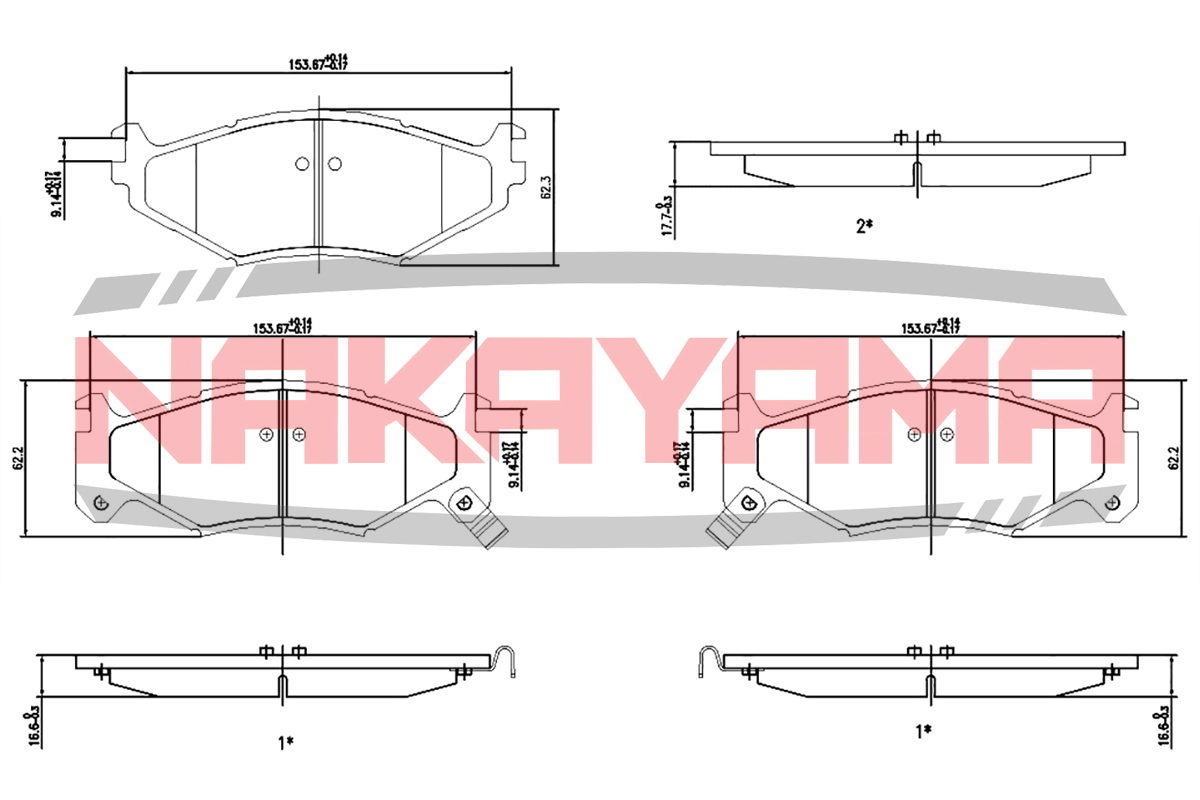Колодки тормозные дисковые передние chrysler voyag - Nakayama HP8298NY