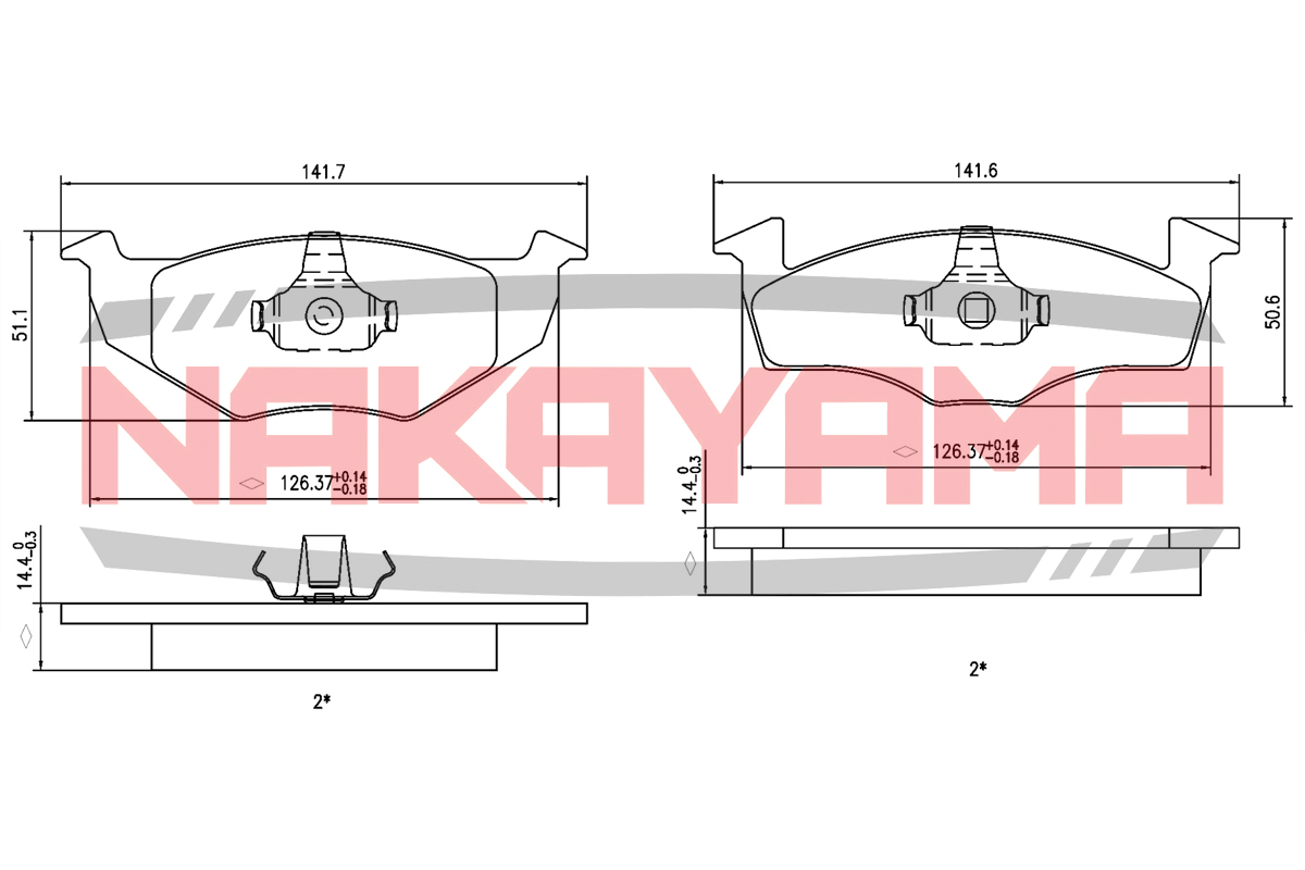 Колодки тормозные дисковые передние seat cordoba 9 - Nakayama HP8356NY